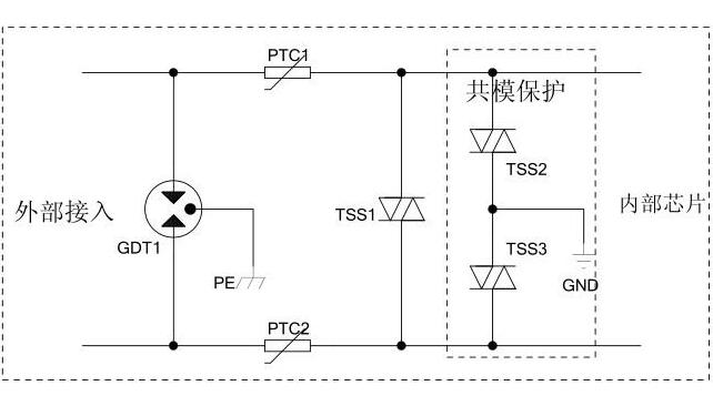 放電管un3e5-75lm電路防護方案
